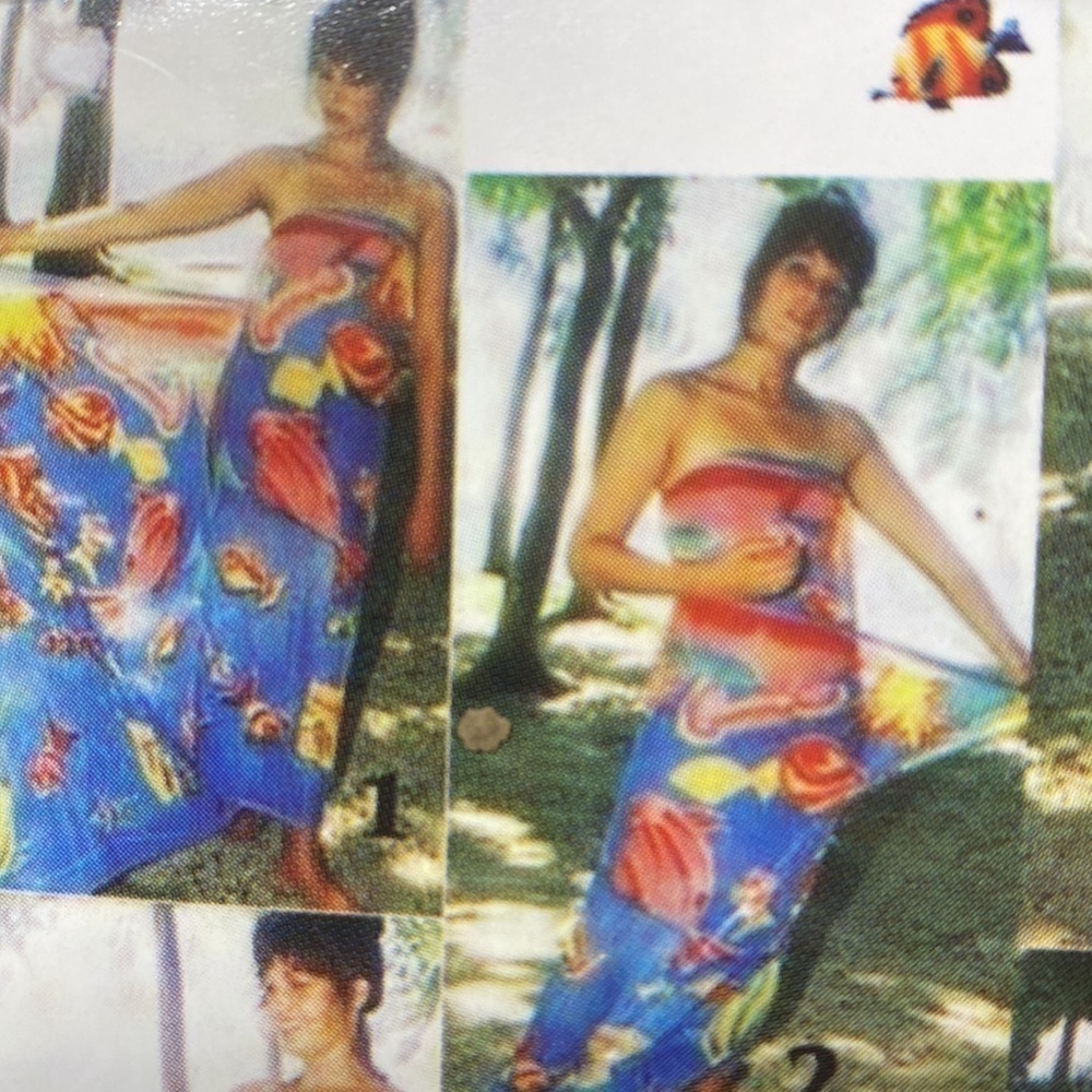 NWT Island style blue bathing suit cover up / wrap​​​​​​​​​​​​​​​